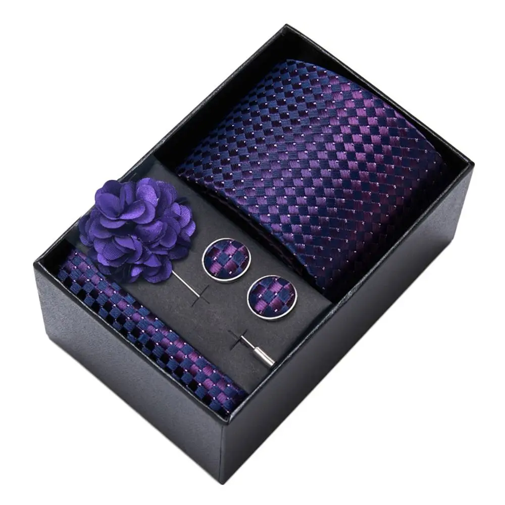 

Набор из 4 предметов: модный дизайнерский комплект для галстука и броши, регулируемый платок-паше с узором пейсли, роскошные элегантные запонки для вечеринок