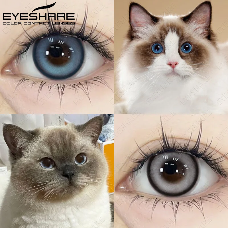 

EYESHARE 1 Pair Color Contact Lenses for Eyes Big Eye Lenses Blue Contacts Gray Lenses Brown Lenses Yearly Cosmetic Eye Lenses