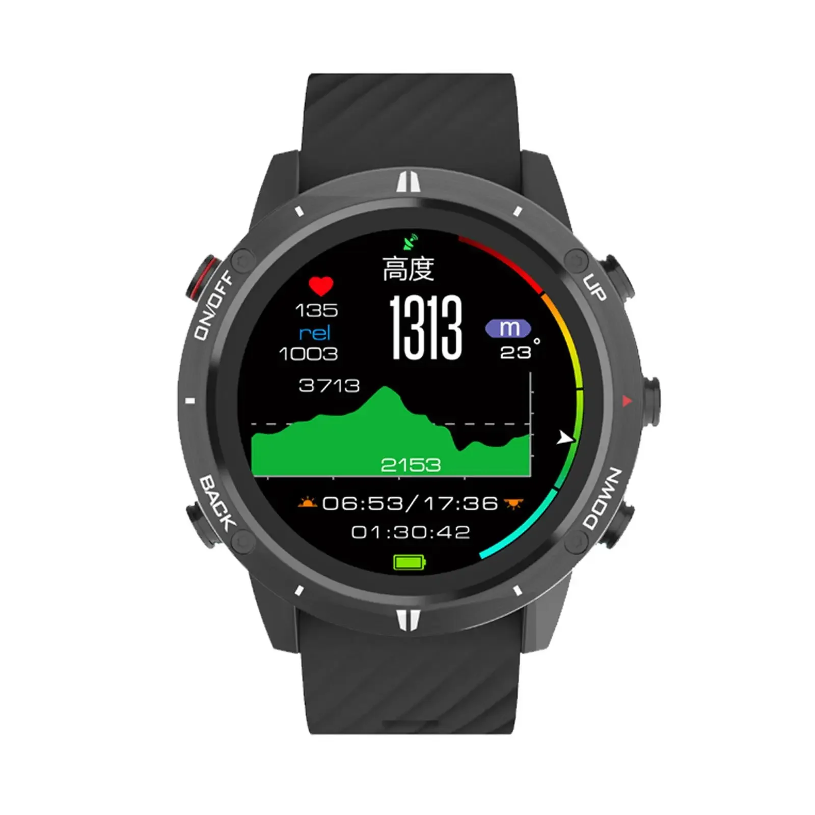 Montre de sport GPS en plein air, tracker de fitness, montre-bracelet pour la course, la natation, l'escalade