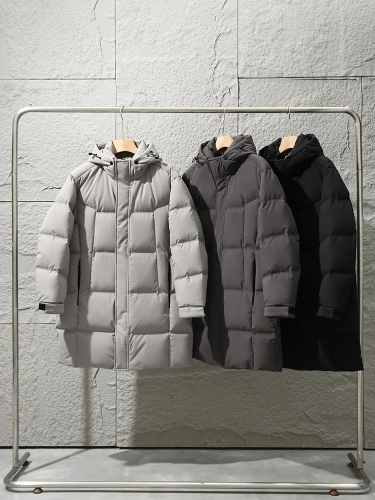 

Men's Winter Puffer Jaet 90 down Full Body Sed Stitching Warmth Ultra Thi Long Sve Zipper Closure Loose Fit Outerwear