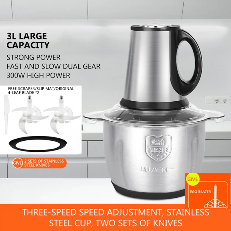 مفرمة اللحم الكهربائية المنزلية مفرمة اللحم من الفولاذ المقاوم للصدأ مفرمة اللحم تحريك حشو الفلفل منتج أغذية قطاعة اللحوم