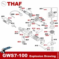 THAF Replacement Spare Parts Power Tools Parts Accessories For Bosch Angle Grinder GWS7-100 GWS7-115 GWS720 3