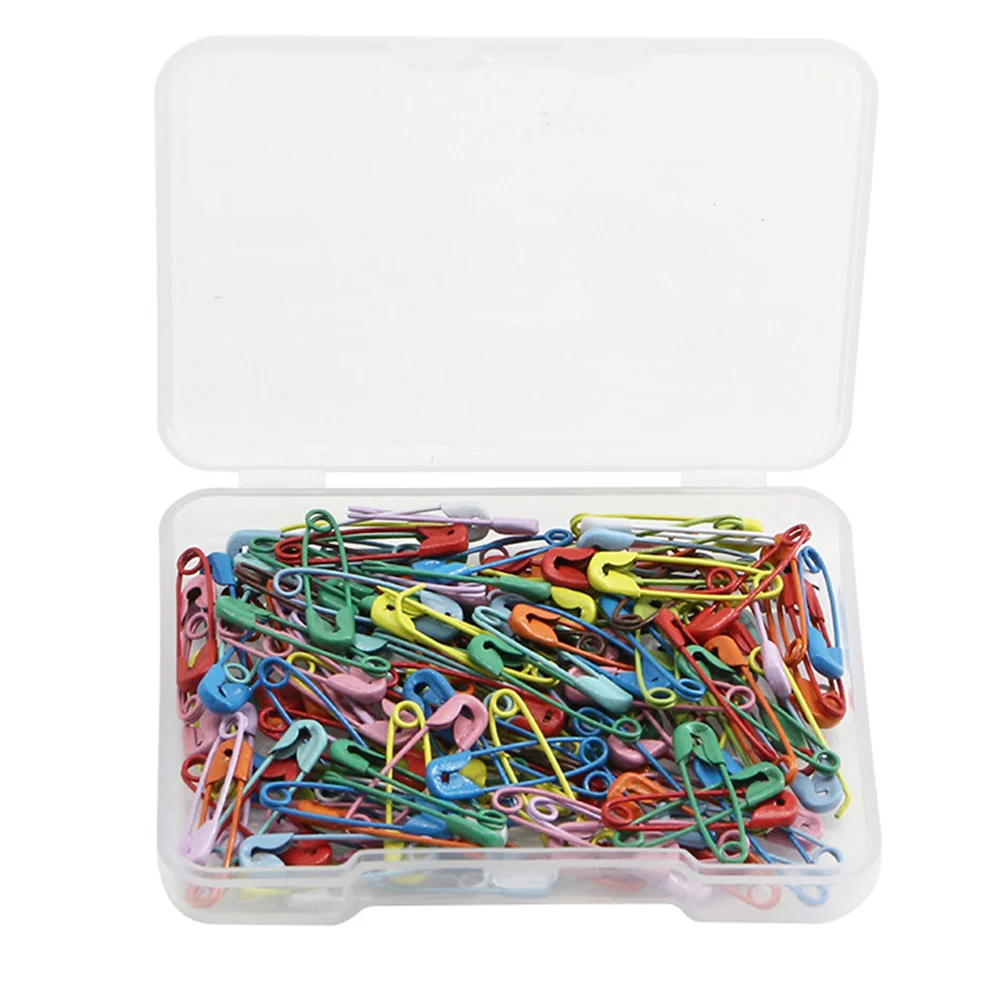 Mini alfiler de seguridad para costura portátil, para ropa, fabricación de joyas práctica, con caja de almacenamiento, bricolaje, piezas, 19mm, 150
