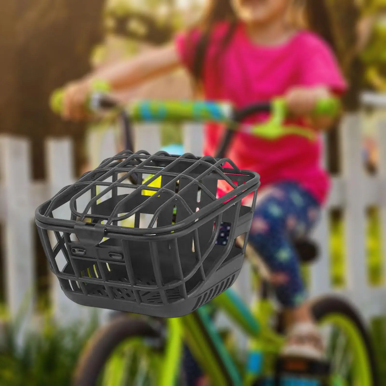 Bike Basket Large Capacity Sundries Container Bicycle Front Basket with Cover for Riding Electric Bikes Kids Bikes Road Bikes