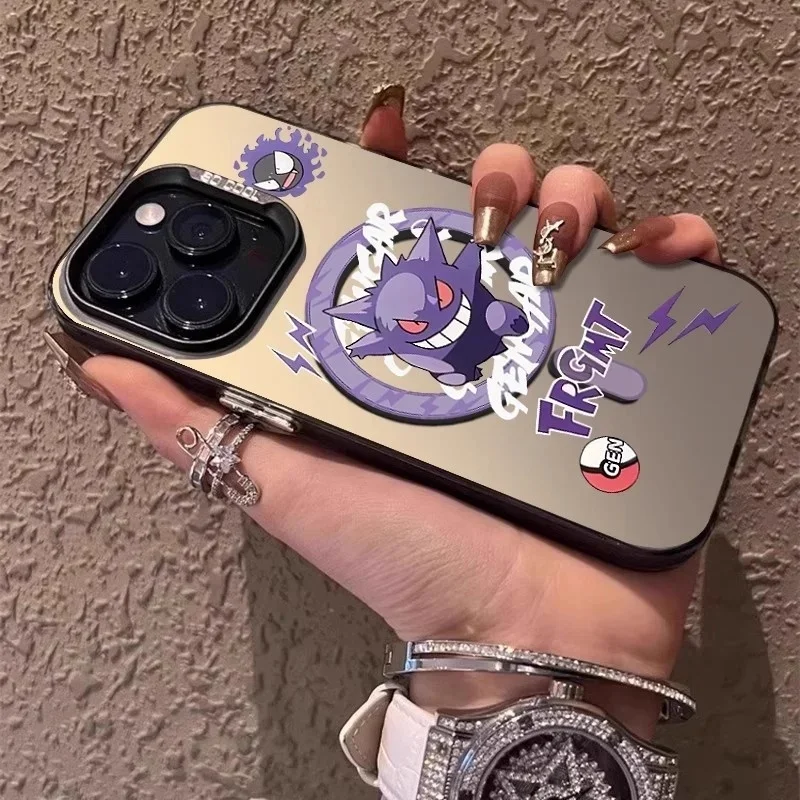 

Luxury Cute P-Pokemon Gengar PikachuMagsafe Wireless Charge Phone Case For iPhone 11 12 13 14 15 16Pro Max Plus Magnetic Cover
