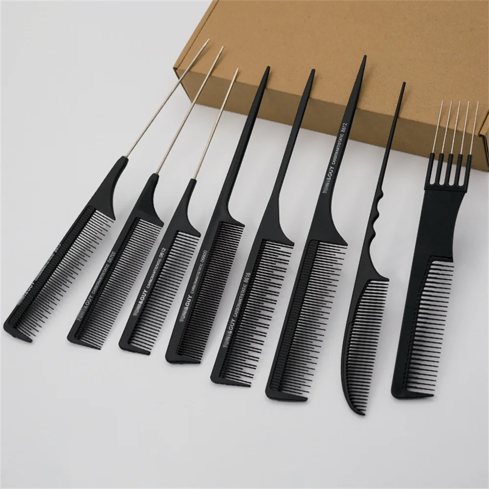 

Hair Tail Combs Stainless Steel Salon Cut Styling Comb Spiked Hair Care Styling Tools Barber Accessories Fine Teeth Professional
