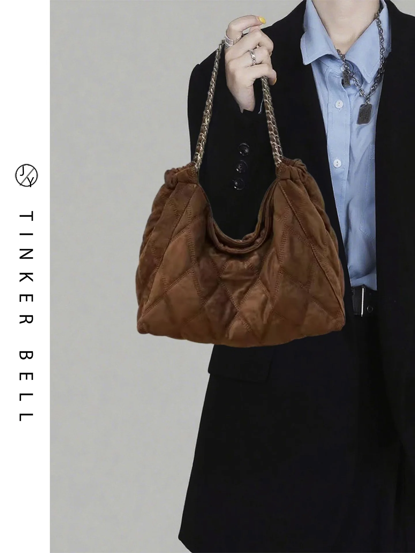 

Повседневная универсальная сумка-тоут большой вместимости, женская, новинка 2026 года, роскошная маленькая сумка-корзина на цепочке, высококачественная сумка через плечо для поездок на работу