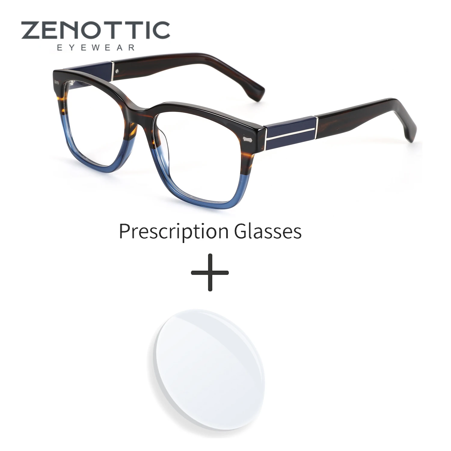 

ZENOTTIC (М РАЗМЕР) Модные прямоугольные очки по рецепту для унисекс, металлические прогрессивные/анти-синие оптические очки без оправы