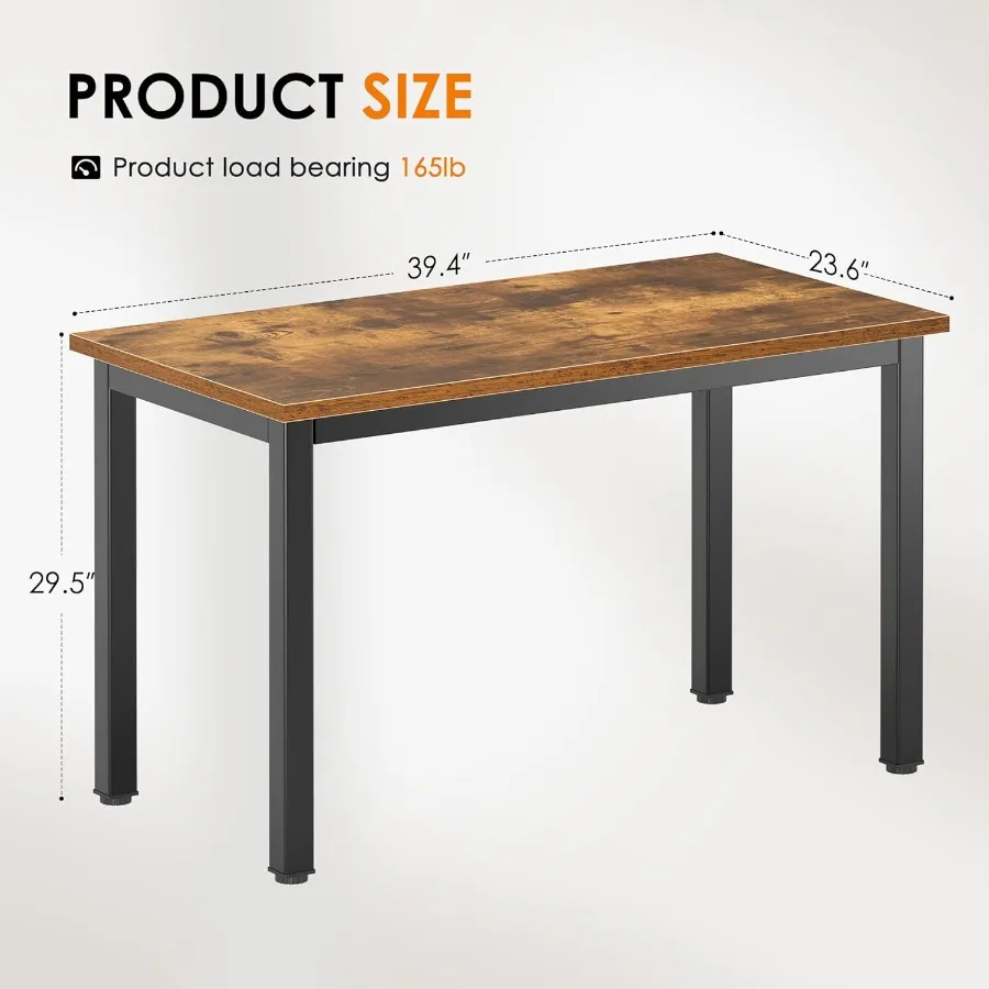 مكتب كمبيوتر مدمج مقاس 39 بوصة على الطراز القديم للمكتب المنزلي، طاولة دراسة مثالية للمساحات الصغيرة، مثالية لكتابة استخدام الكمبيوتر المحمول #3