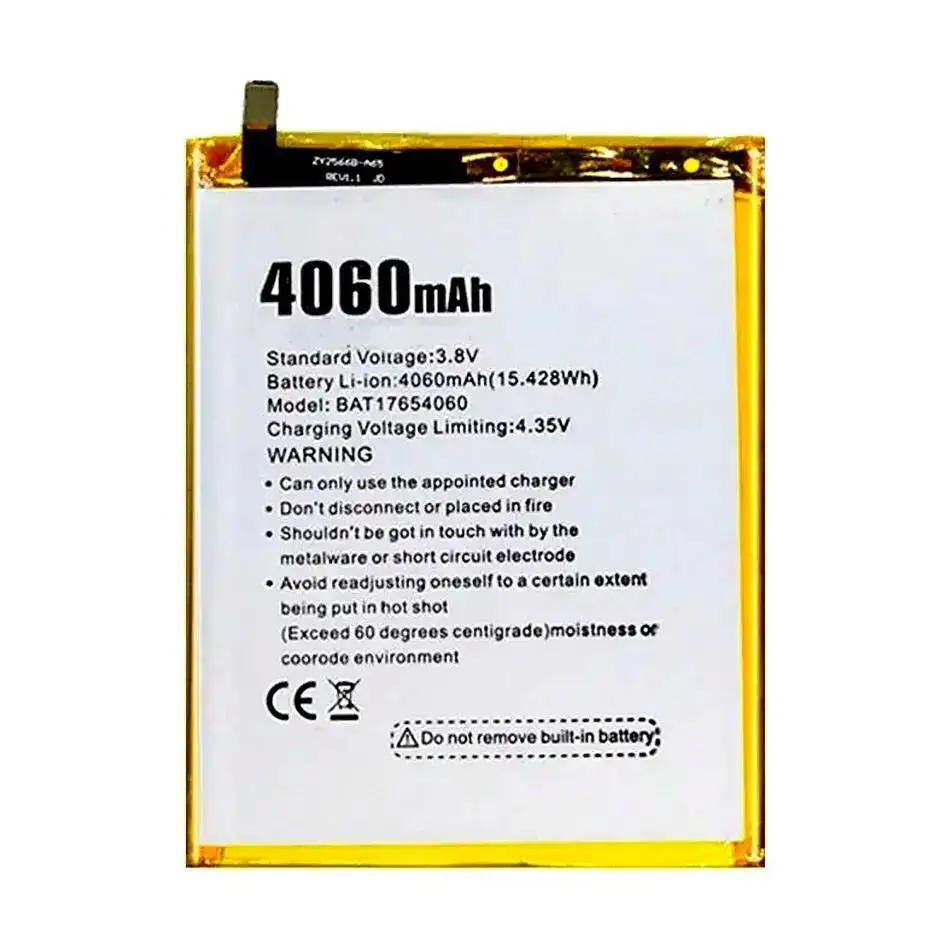 Mix2 BAT17654060 Mobile Phone Battery 4060Mah Reliable Power Supply Good Low-Temperature Performance For Doogee Mix 2