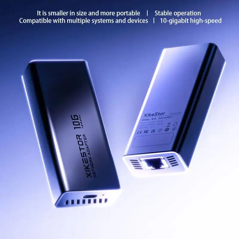 Imagen 4: Adaptador XikeStor USB a 10GbE tipo C, compatible con Thunderbolt 3/4/5, con cable USB