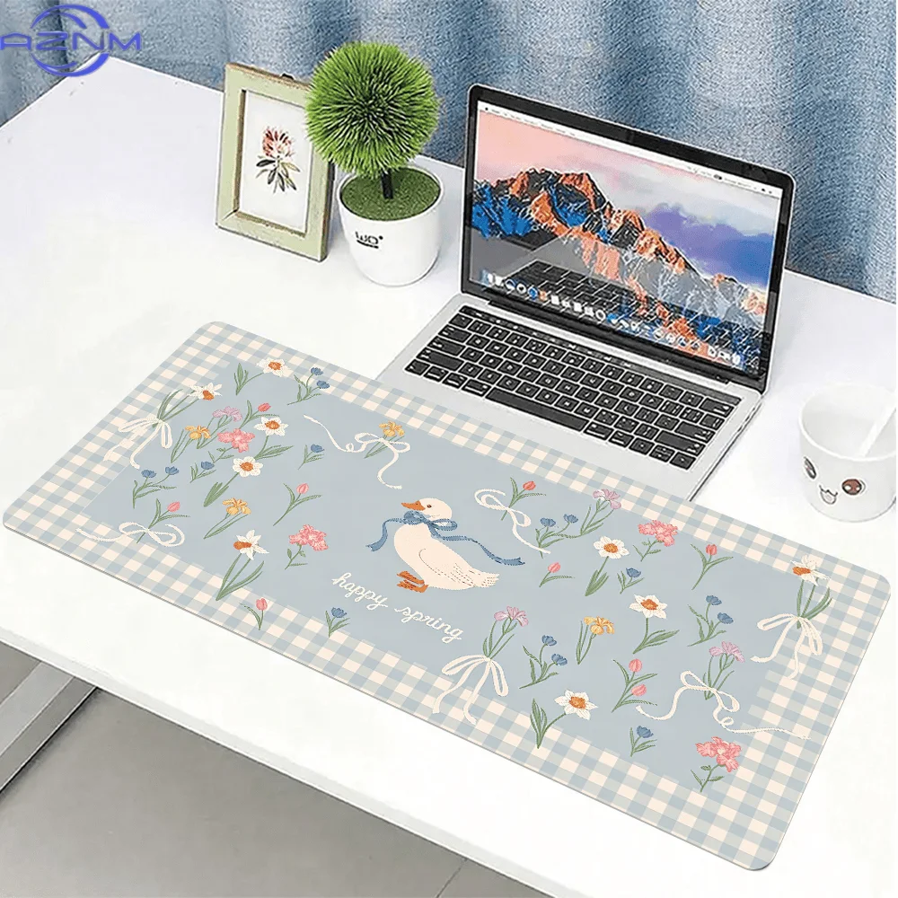 1pc Mouse Pad  cm, Spring Day Duck Pattern, Non-Slip Desk Mat with Stitched Edges, Ideal Gift for Women And Friends, Keyboard Ma