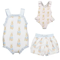 Summer Baby Swimwear One-piece Swimwears Girls Swimsuits Rabbits Beachwear Boys Beach Shorts Swimsuit Kids Bikinis Jumpsuits