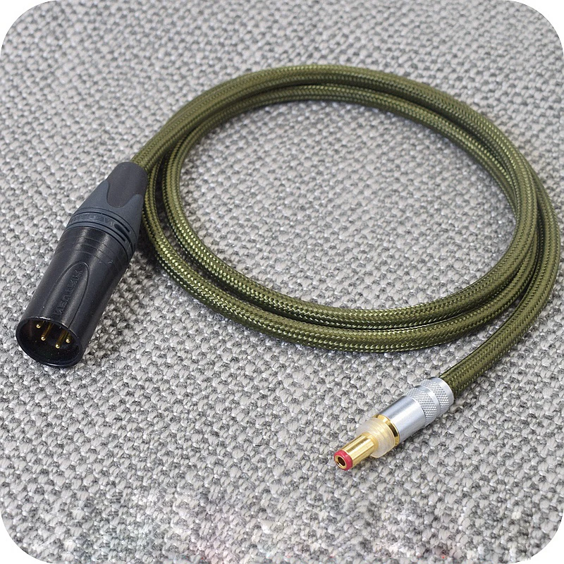 5N 99.999% Sterling Silver Power Supply Cable GX16-3P 4PIN XLR To DC 5.5*2.1/2.5mm