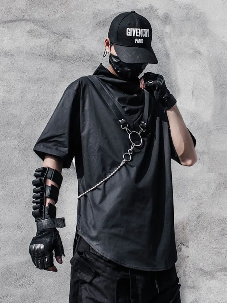 Loose Short Sleeve High Collar Summer T-Shirt Thin Cotton Youth Fashion Dancewear Male Model Zero A-201  Color Tee