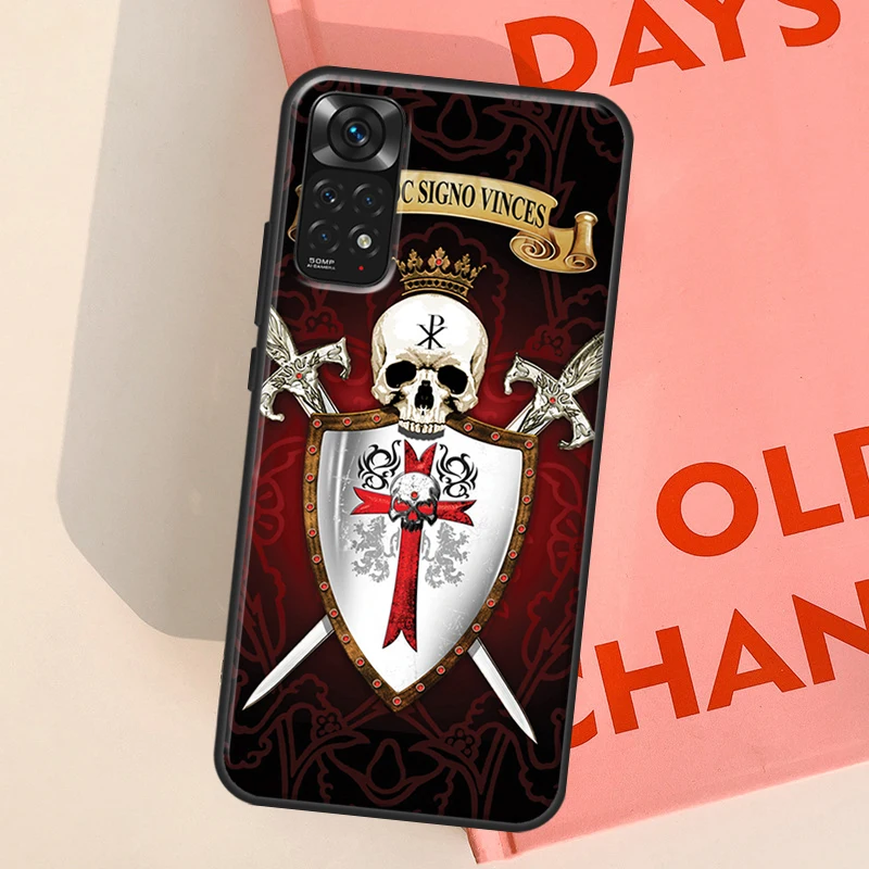 Knights Templar Case For Xiaomi Redmi Note 12 Pro Note 11 10 9 8 Pro 10S 11S 12S Cover For Redmi 12C 9C 10C