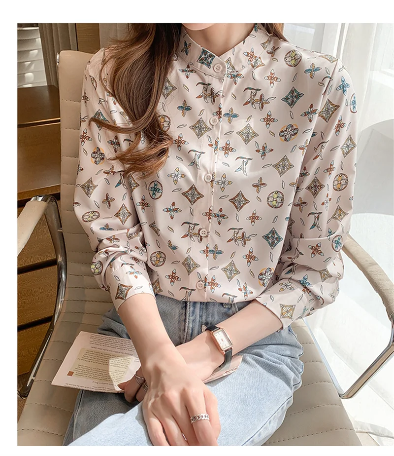 FANIECES blusas de mujer 2024 tendencia shirts & blouses Women Spring Autumn Chiffon Blouses Shirts Lady Long Sleeve Blusas Tops