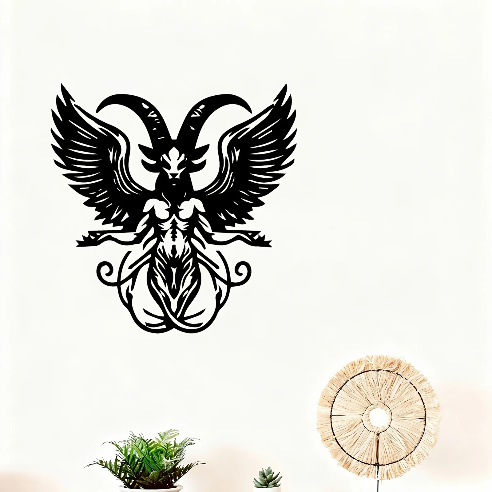 CIFbuy  Gothic Baphomet Metal Aluminum Wall Art 12x18in Waterproof Durable Decor for Living Room Garden Fence Home