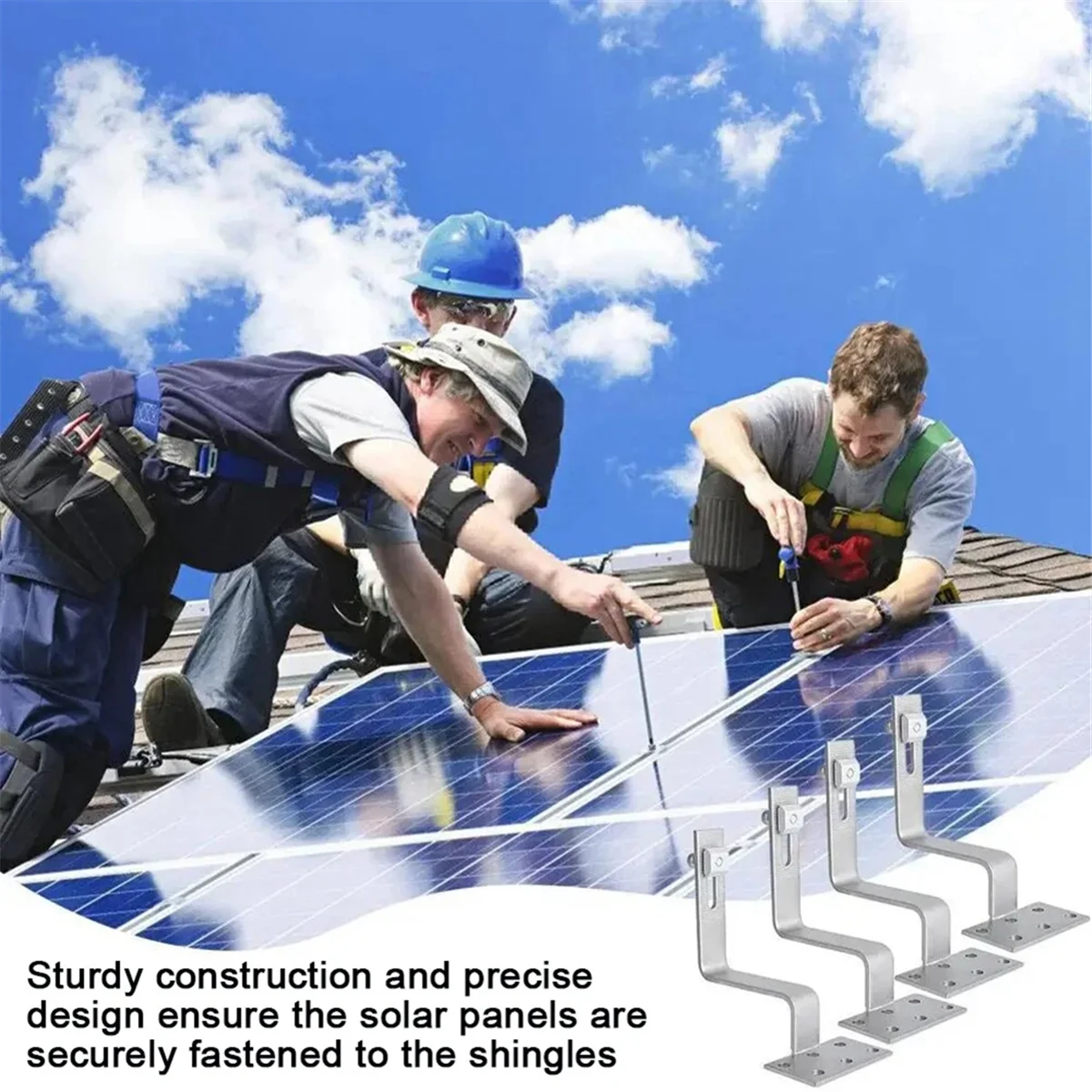 Монтажный кронштейн для солнечной панели, аксессуары, набор крючков для глазурованной плитки на крышу, фотогальванический кронштейн для установки, Оловянная черепица на крышу