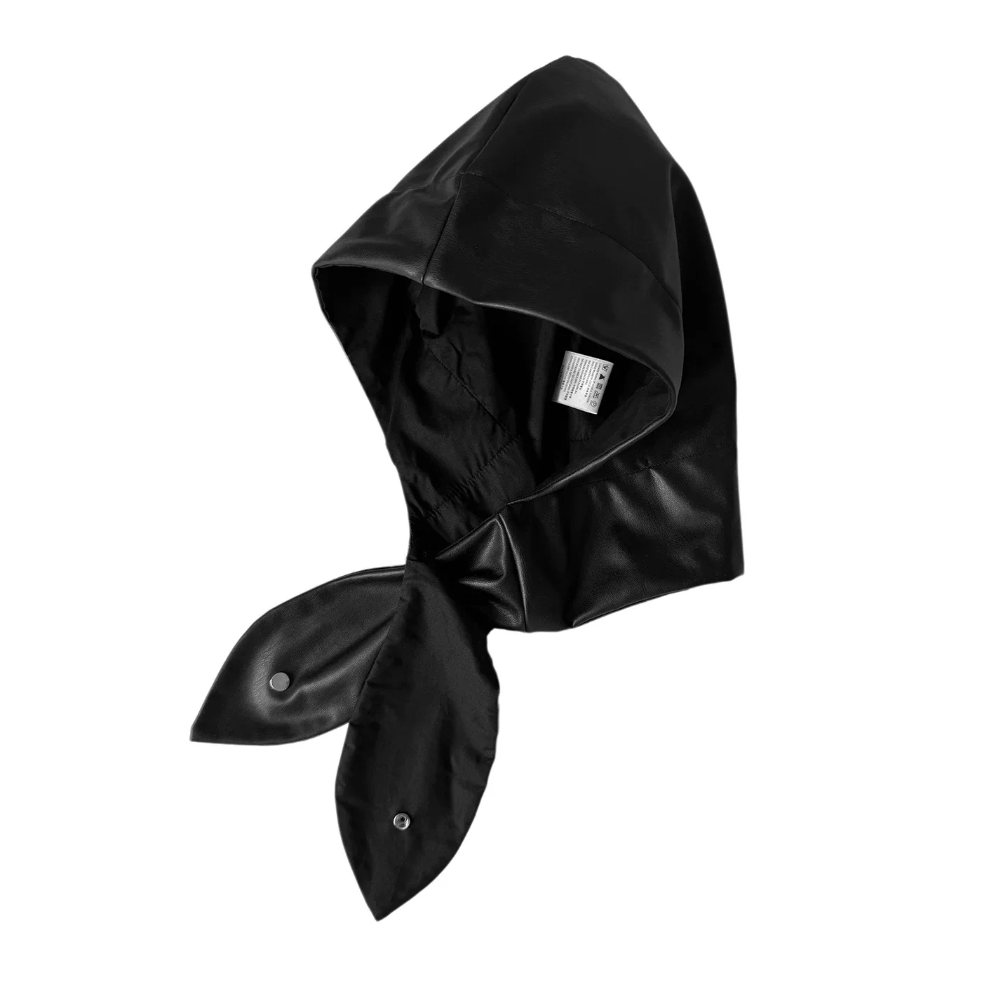 PU Leather Hooded Scarf Ear Flap Full Head Wrap Turban Cap Winter Warm Neck Cover