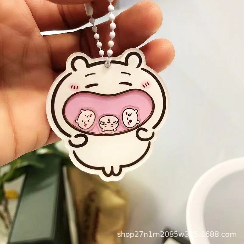 Chiikawa Cartoon Shaped Mini Notepad With Keychain Cute Portable Kawaii Anime Pendant With Protective Film
