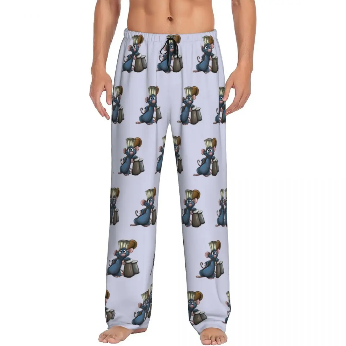 الخريف الشتاء الرجال الاطفال راتاتوي الأسرة مطابقة وتتسابق السراويل طباعة كوميديا ماوس الرسوم المتحركة مع جيوب Sweatpants #2