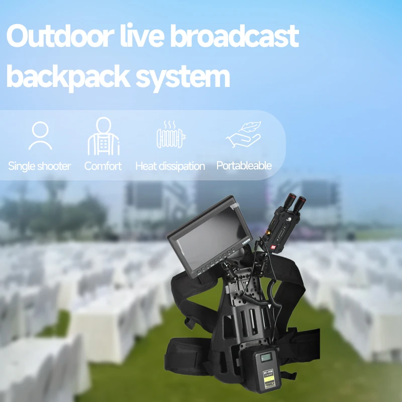 

Outdoor Live Broadcast Backpack Rig Alloy Cheese Plate V-lock Quick Release for Solo Shooter Monitors Cameras