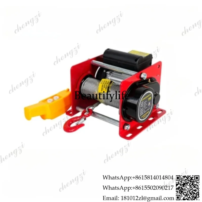A81 Electric hoist wire rope portable steel pipe sitting small lifting crane winch 220v two-phase
