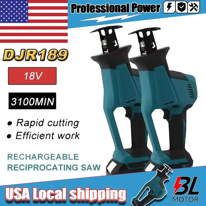 

Аккумуляторная сабельная пила DJR189 18В, бесщеточная, перезаряжаемая, для резки дерева и металла, портативный электроинструмент, совместимый с Makita