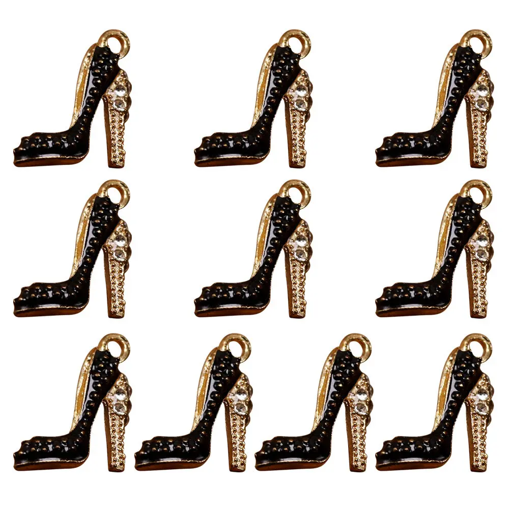 

Набор из 10 подвесок-шармов в виде туфель на высоком каблуке из сплава для изготовления украшений своими руками: серьги-подвески, брелоки, цепочки для свитеров, декор для рукоделия