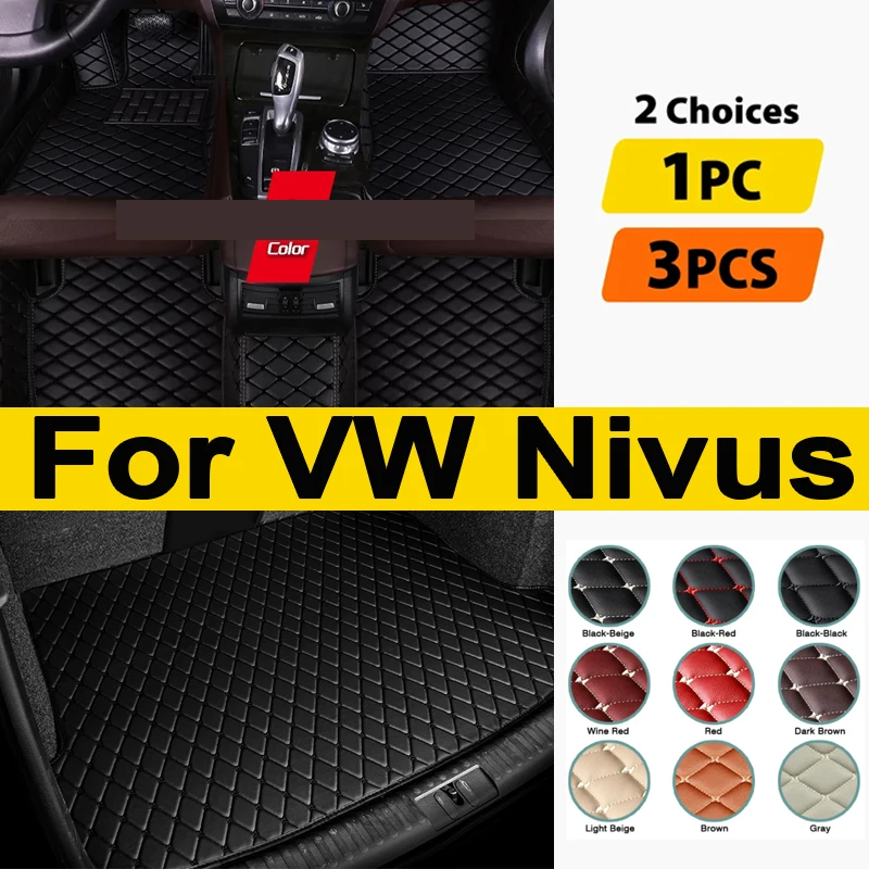 Car Floor Mats For VW Nivus 2018-2022 DropShipping Center Auto Interior Accessories 100% Fit Leather Carpets Rugs Foot Pads