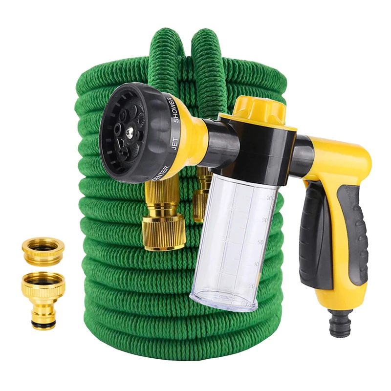 

Gardens Supplies Irrigation High Pressure Car Wash Foam Pot Water Gun Nozzle Garden Hose Flexible Hose Garden Watering Pipe