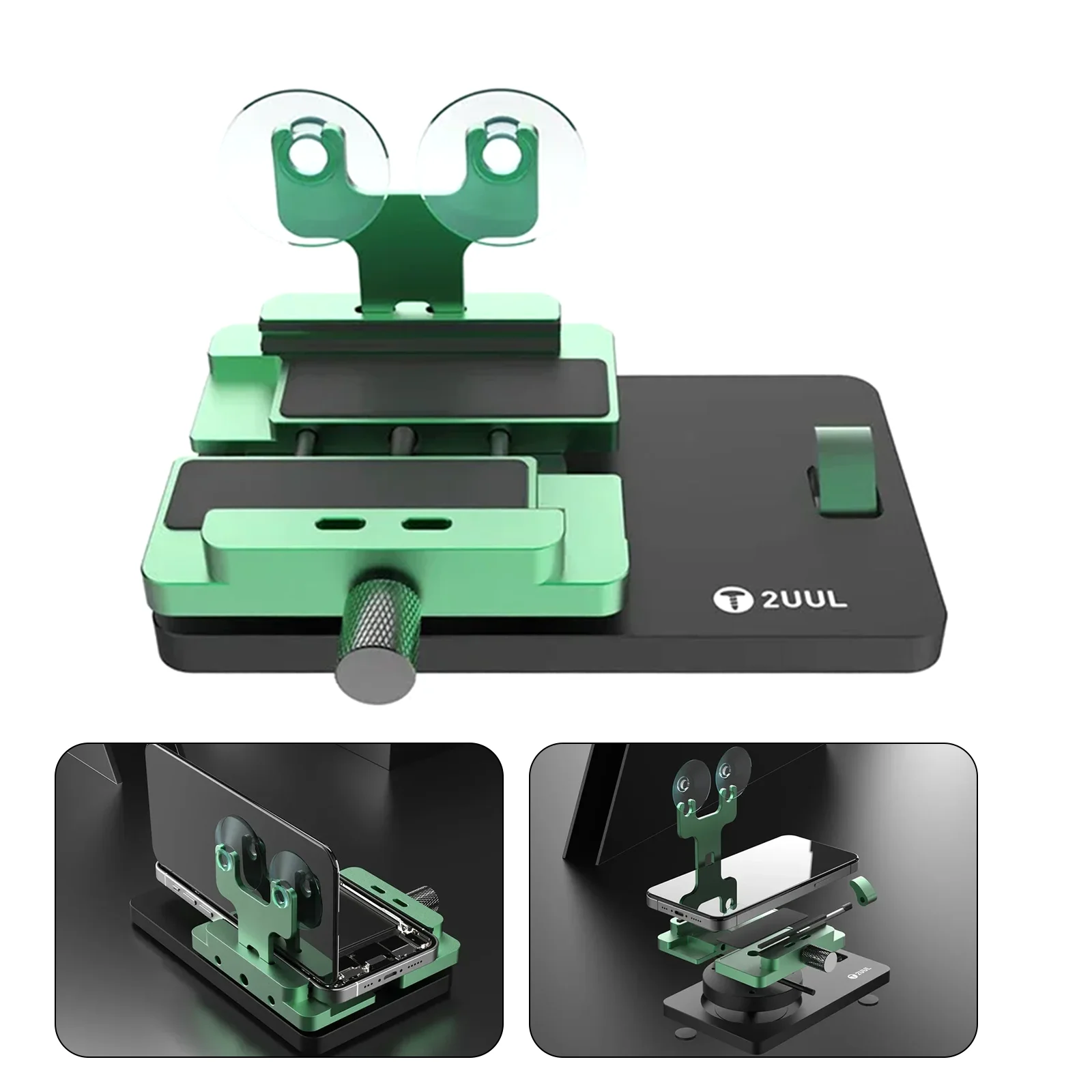 2UUL BH06 Multi-function Rotatable Screen Stand Fixture Touch Screen Side Hanging Clamp Back Cover Opening Phone Repair Fixture