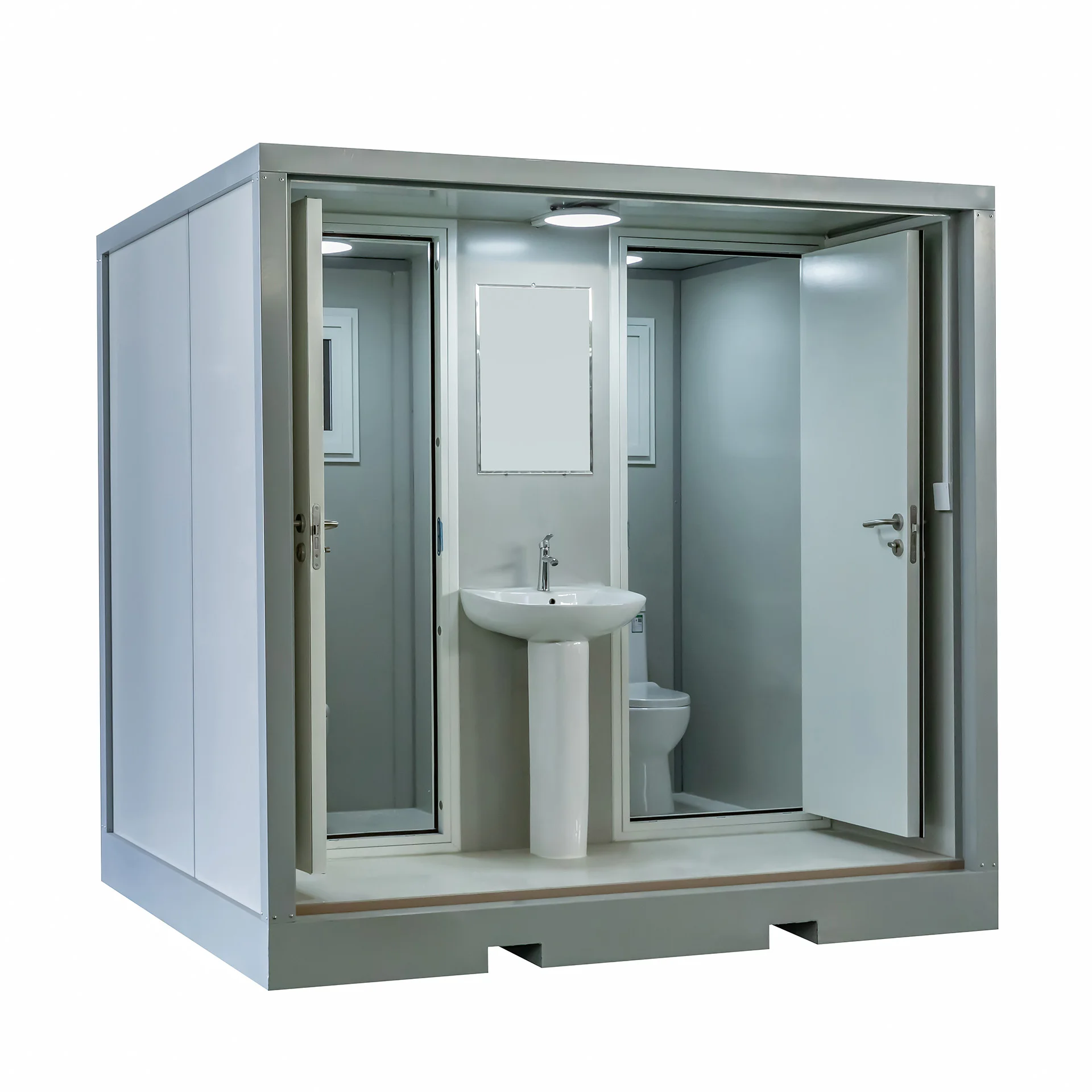 Modern Portable Dual Toilet with Sandwich Panel Durable & Eco-Friendly Easy Installation 5-Year Warranty for Outdoor Use