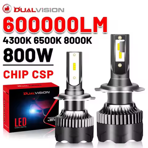 Dualvision H4 LED H7 Canbus 600000LM 800W CSP Chips 4300K 6500K 8000K H1 H11 H8 HB3 9005 HB4 9006 2PCS Car Lights Mini Diode 12V