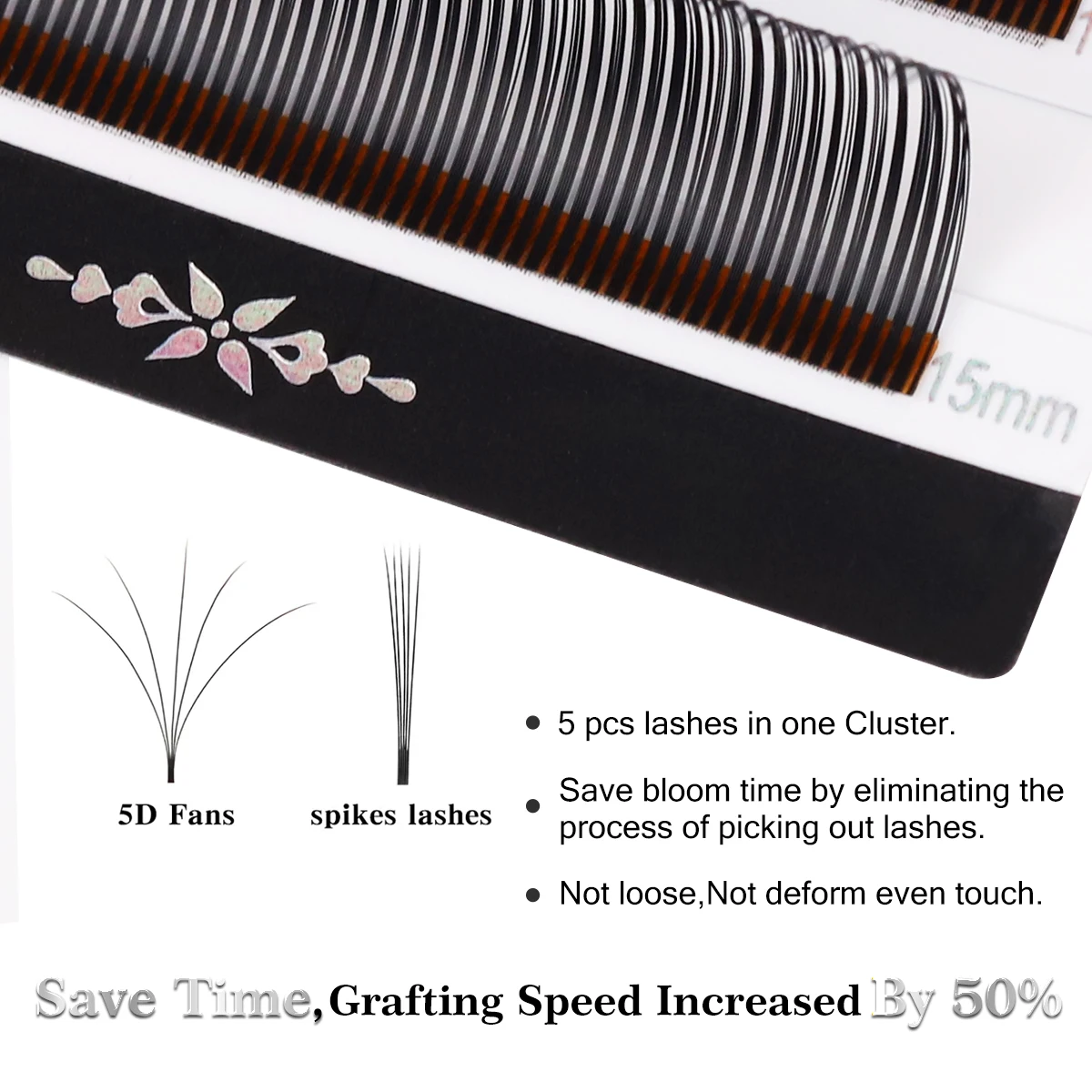 5D Flower Spike Lash Extensions Individual Lashes Brown Black Volume Soft 5D Flowering Fairy False Easy Fans Volume Eyelashes