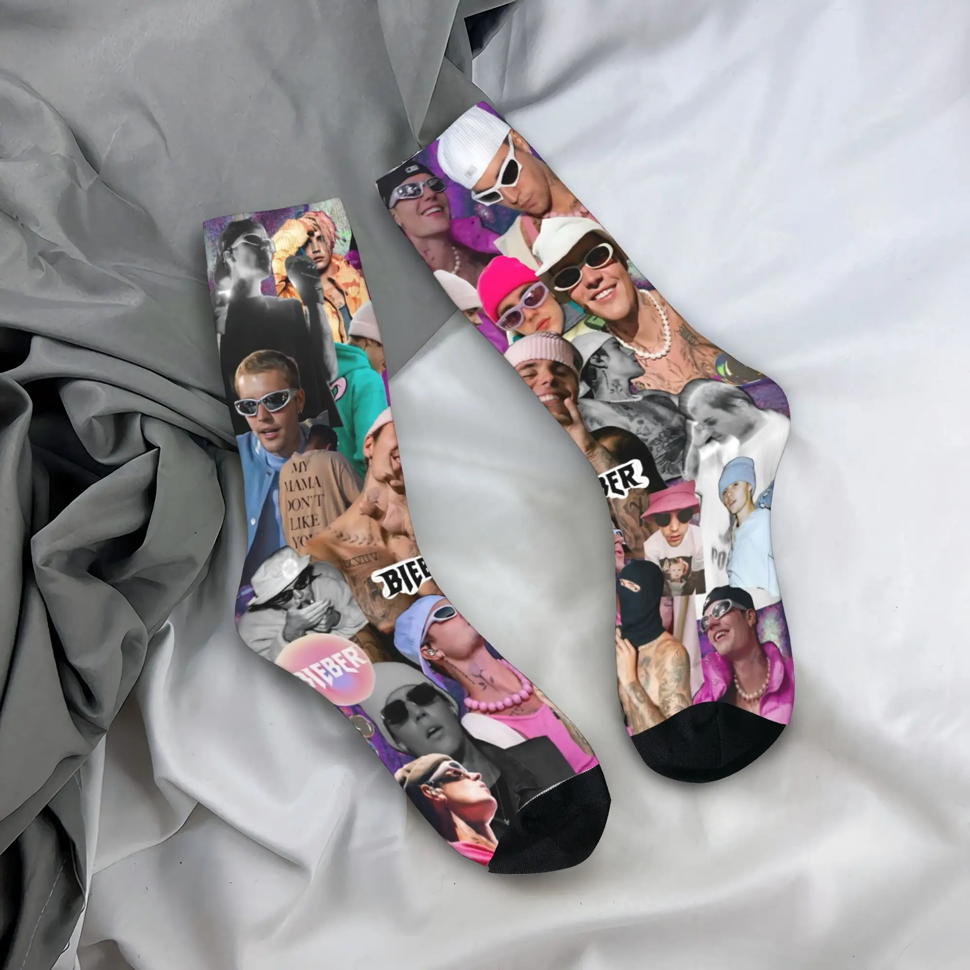 

Couple Socks Popular Singe Justin Bieber Stockings Non Slip Soft Socks Winter Funny Design Running Socks