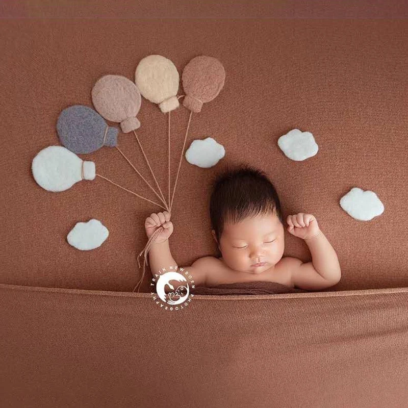 5Pcs/10 Pcs Baby Wool Felt Balloon Decorations Newborn Photography Props Accessories DIY Handmade Dropshipping