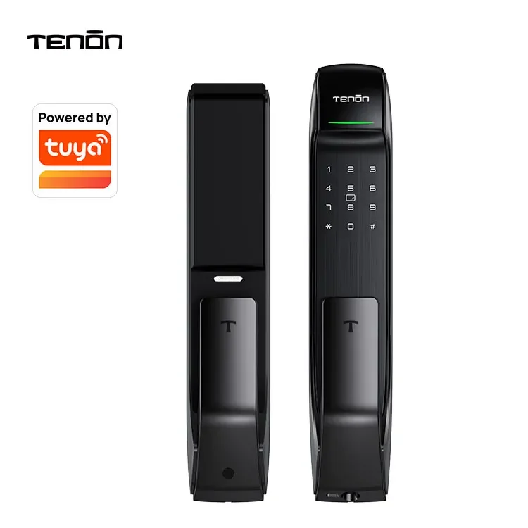 Tenon A2 Electronic Smart Lock Tuya Push Pull Intelligent Fingerprint Digital Smart Door Lock For Apartment Building