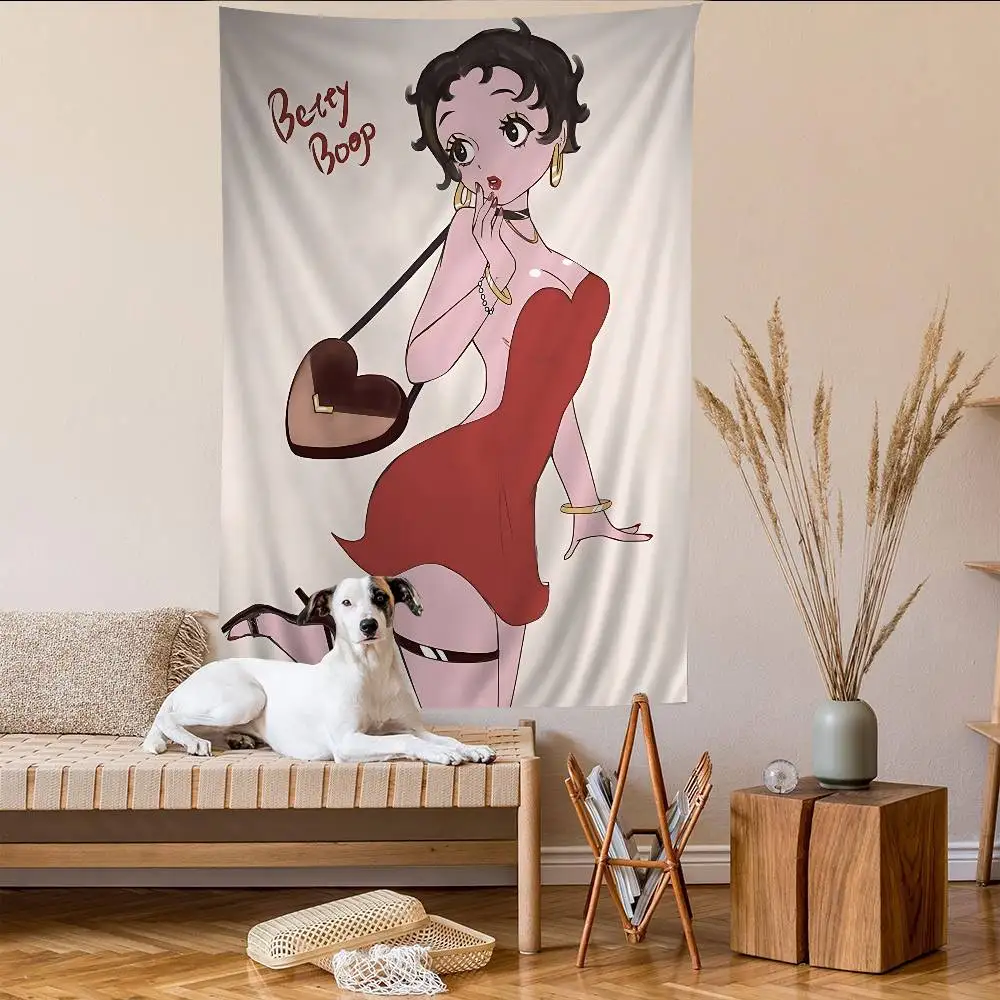 B-Betty-Cute-Boops Tapestry Art Printing Japanese Wall Tapestry Anime Wall Hanging Home Decor