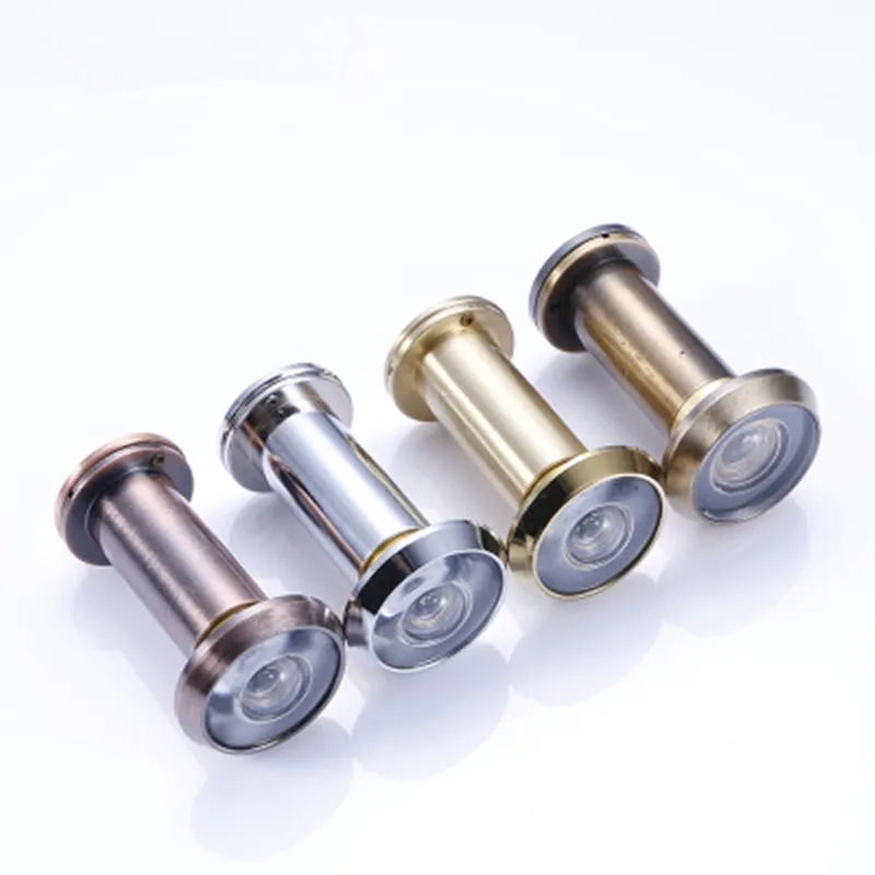 1pcs copper 200 Degree Wide Viewing Angle Peephole Security Door Viewers 14mm Hole Hidden Peephole Adjustable Glass Lens