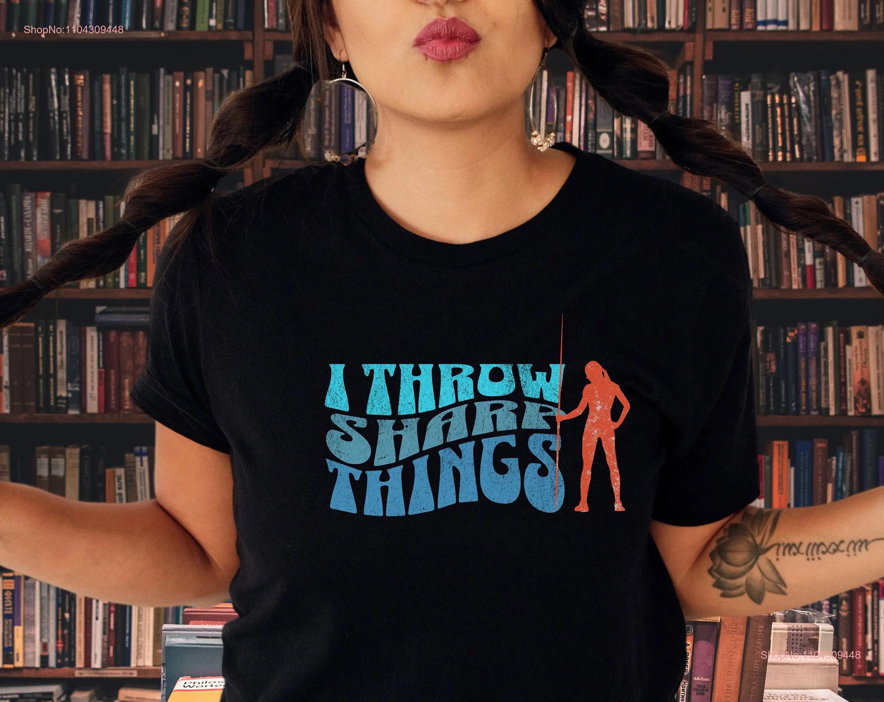 I Throw Sharp Things T Shirt Retro Vibes Javelin Thrower Track and Field  long or short sleeves