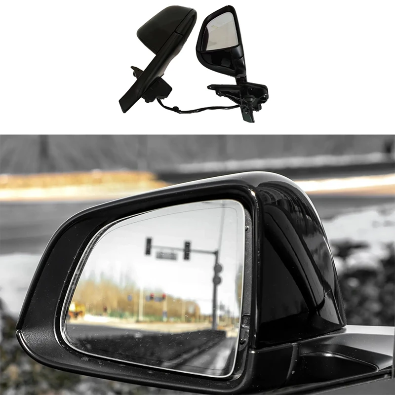 Car Rearview Mirror ABS Left+Right 2Pcs For Tesla Model Y 2021-2023 Rearview Mirror Exterior Accessories Replace Parts