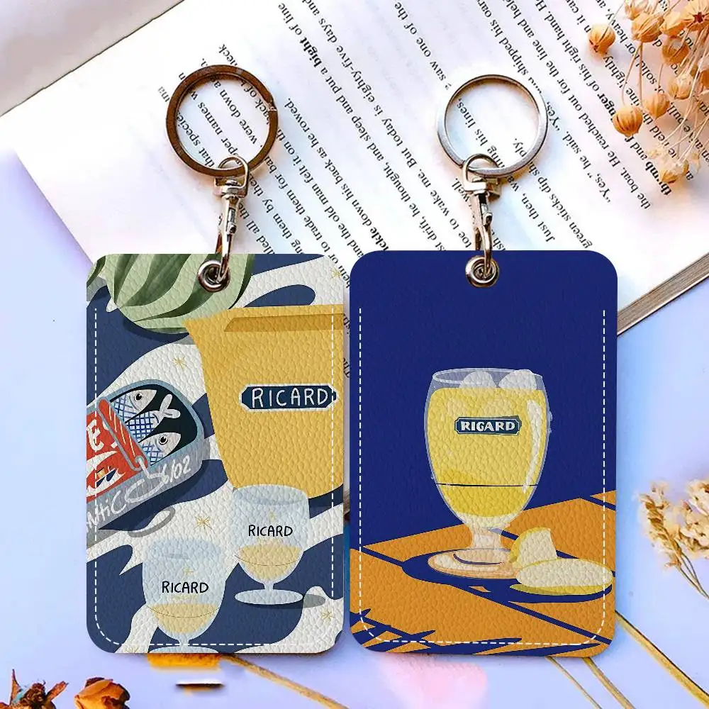 R-RicardES Beer Rectangle Keychain Card Holder, Badge Credit Card Holder, Student ID Card Holder, Bus Cards Cover