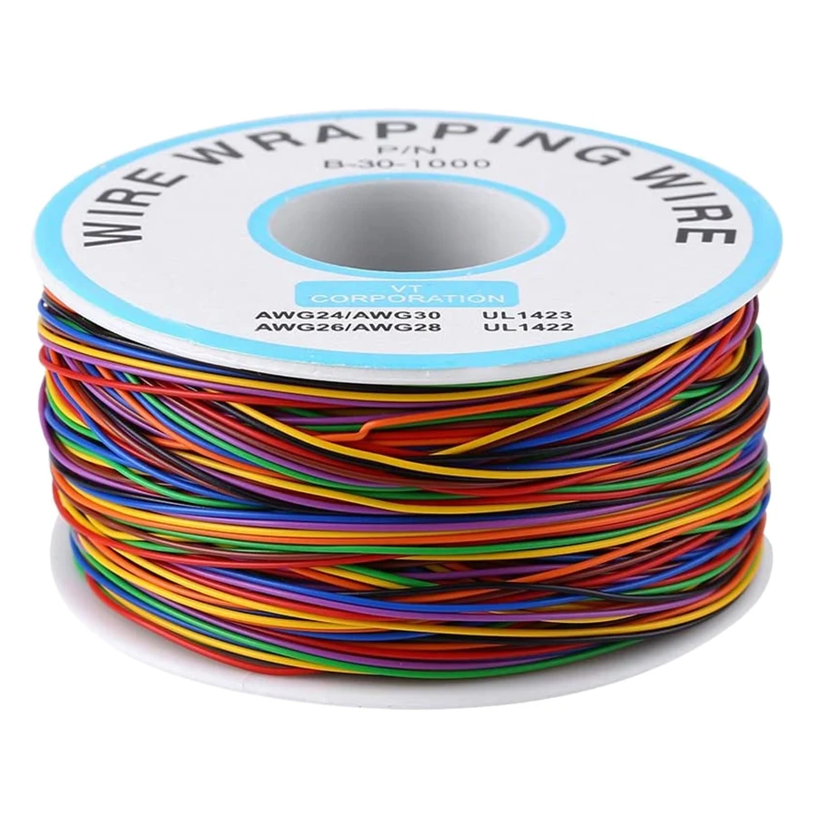 DT85 Tin Plated Copper Wire,8-Wire Colored Insulation Test Cable P B-30-1000 250M 30AWG Tinned Copper Solid Cable