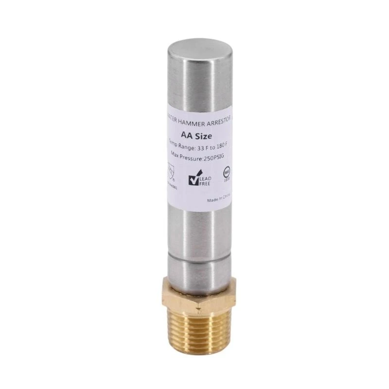 1/2inch Thread Washing Machine Water Hammer Arrestor Stainless Steel Water Hammer Arrestor for Garden Hose, Faucet