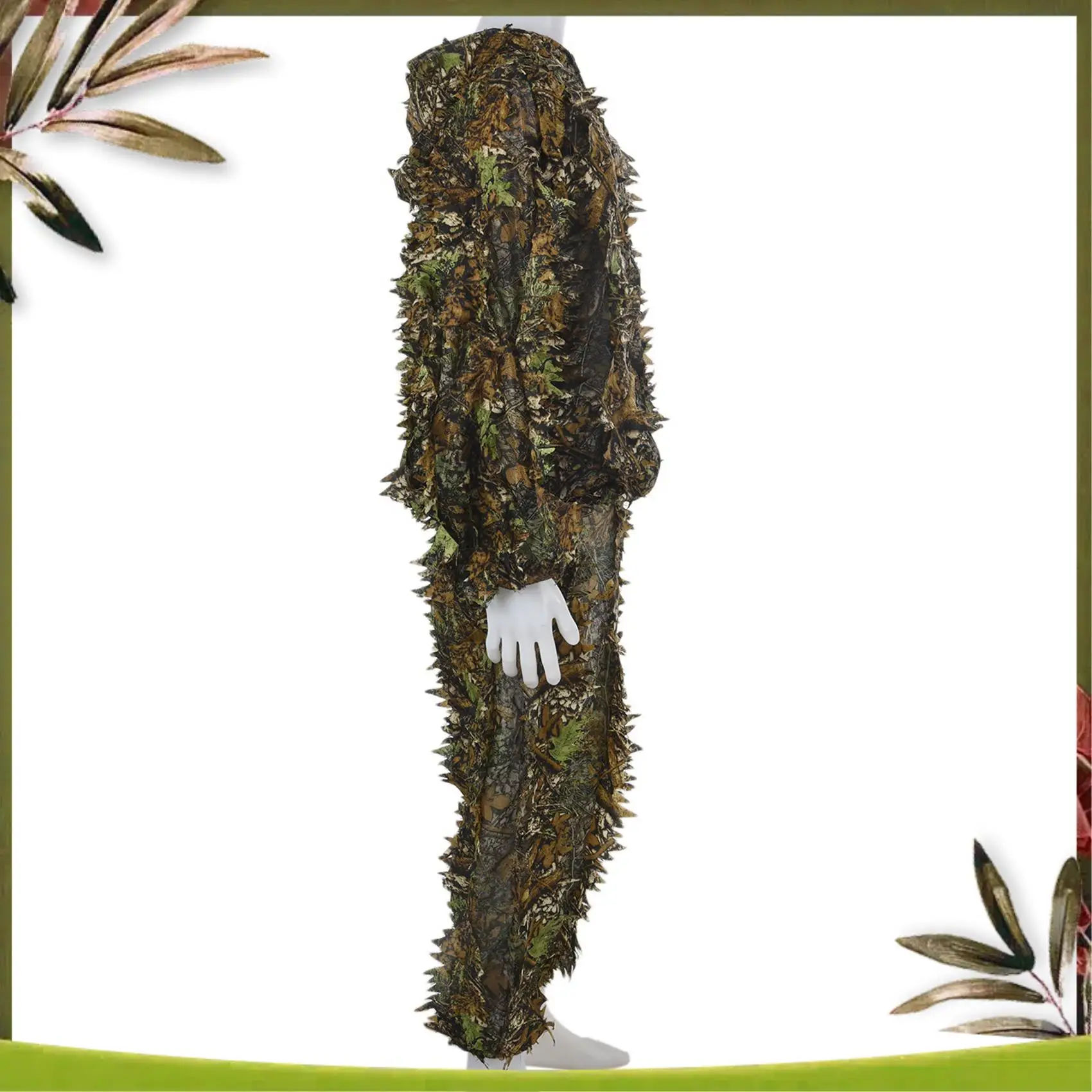 

A08P-3X 3D Leaf Adults Ghillie Suit Woodland Camo/Camouflage Hunting Deer Stalking In