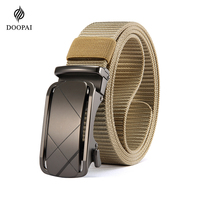 Men Female Belts Military Nylon Adjustable Belt Outdoor Travel Tactical Waist Belt with Plastic Buckle for Pants 125cm