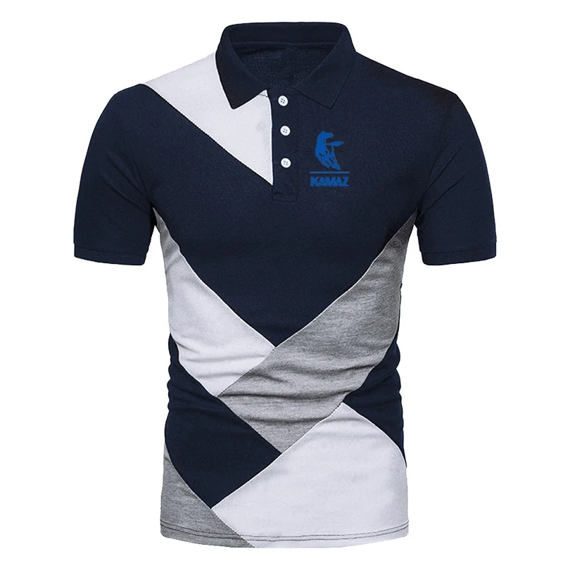 2023 kamaz Men's New Stitching Polos Shirts Summer Hot Comfortable Shorts Sleeve Fashionable High Quality Hip Hop T-shirts Tops