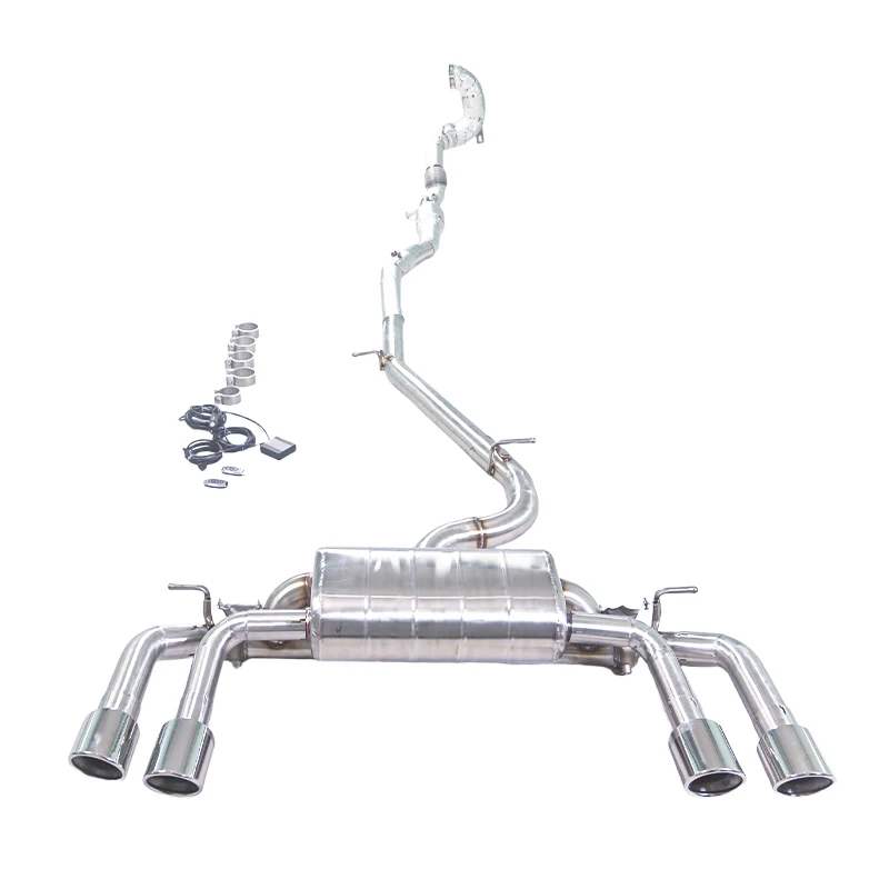 Exhaust System for Seat Cupra Ateca 2.0T with 200 Cell Catalytic Pipe Catted Downpipe and Catback Electric Valve Exhaust Muffler